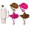 4pcs Cowboy Hat Suction Straw Cap For Stanley Cup 40 Oz Silicone Suction Straw Dust Plug Silicone Dust Cap 6-10mm General Size