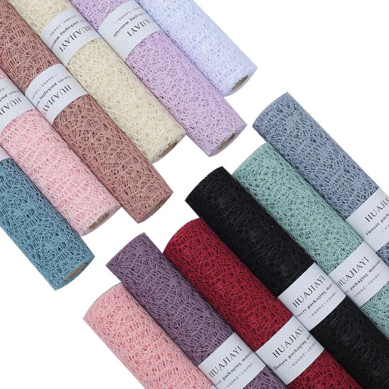 Flower Packing Mesh Fabric, Classic Rose Bouquet DIY Material, Large Hole Jacquard Floral Wrapping Net