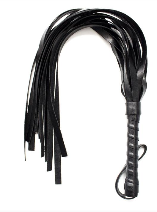 Whip 42 cm Black Leather Whip Sex Flogging