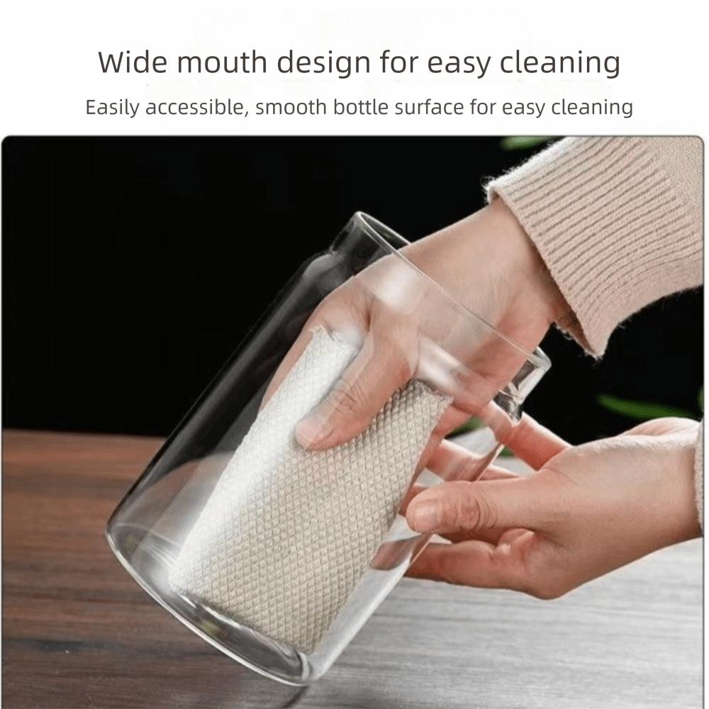 Manual Coffee Bean Storage Jar Press Type Glass Coffee Jar Airtight Container Whole Grains Storage