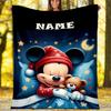 Customizable Mickey Throw Blanket – Personalized Name, All-Season Cozy Snug Blanket, Machine Washable, Personalized Blanket