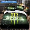 3PCS Energy Drink Printed Bedding Set For Bedroom dormitory,  Includes 1 Duvet Cover & 2 Pillowcases for All Seasons Home Decor Fan gifts