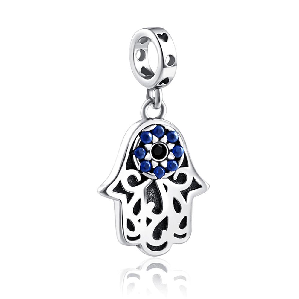 New S925 Sterling Silver Blue Eye & Greece Christ Cross Buddha Charms Bead Fit Original  Bracelets Charm DIY Women Jewelry