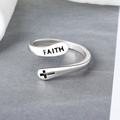 Hohler Kreuz-Schlichter Ring Ring Nische High-End Öffnungsring Verstellbar Retro Mori Ring Einfacher Schmuck Damen
