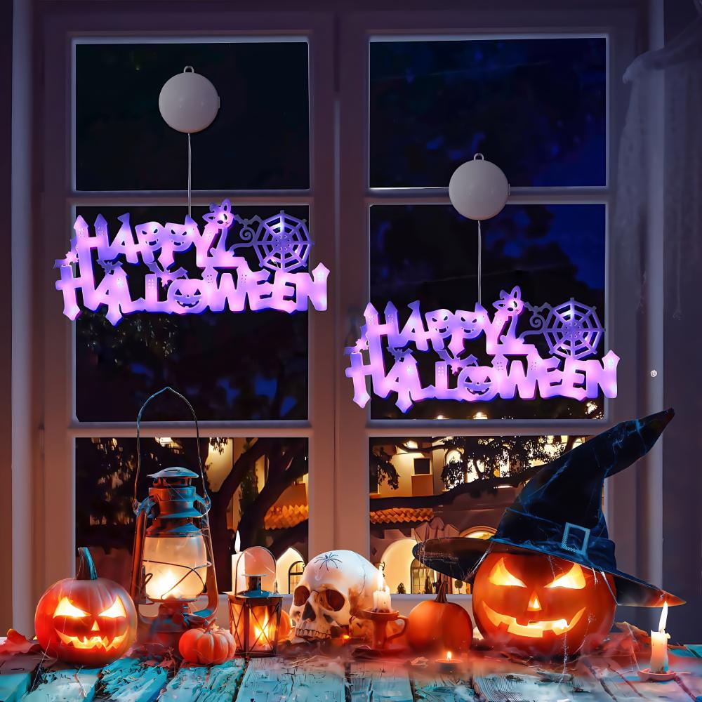 New Halloween Sign Hanging Lamps For Halloween Decorative Lights USB Battery Operated For Indoor Home Party Holiday Decorations
