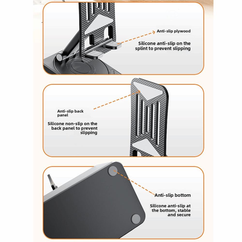 Multi-Functional Cell Phone Stand Black Anti-slip Base Bluetooth Speaker Wireless Surround Sound Bluetooth Player Home Use