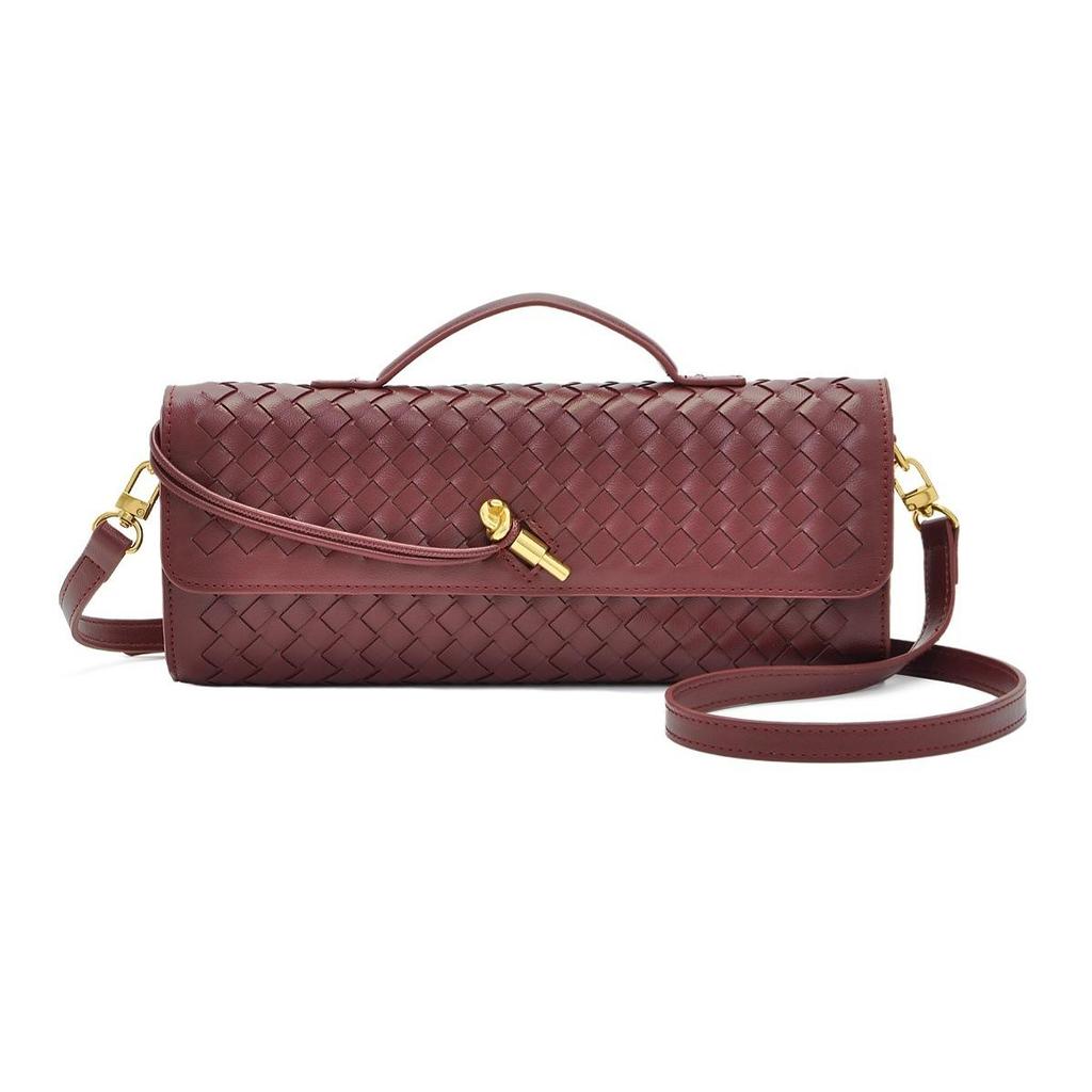 2025 New Women's Woven One-shoulder Organ Bag