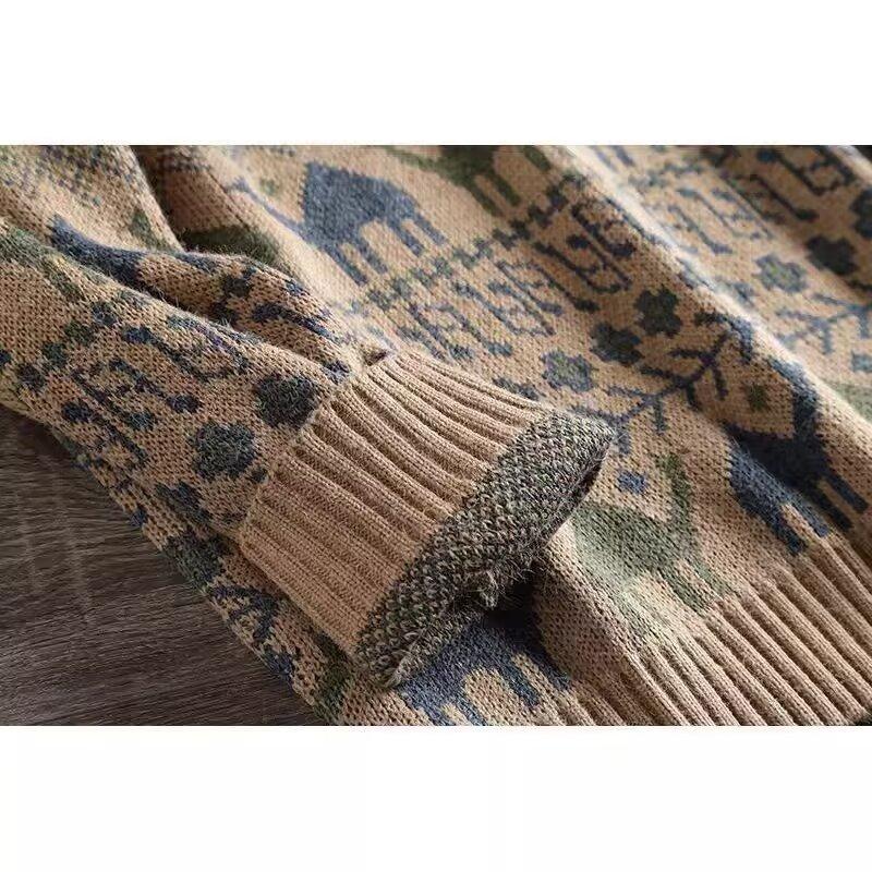 Autunno e Inverno Nuovo Maglione Versatile con Lacci Monocolore Stile Coreano Maglione Largo Cappotto da Uomo Cappotto