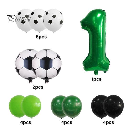 1 Set Balloon Set Soccer Number Shape Leakproof Contrast Color Sport Fans Baby Birthday Party Decoration Arch Balloon Photo