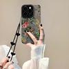 The Chinese-style Green Leaf Flower Chain Is Suitable for Apple 16pro Phone Cases with 15 Suede, 14 Fine-hole Anti-drop, and 13 Silicone 7/8