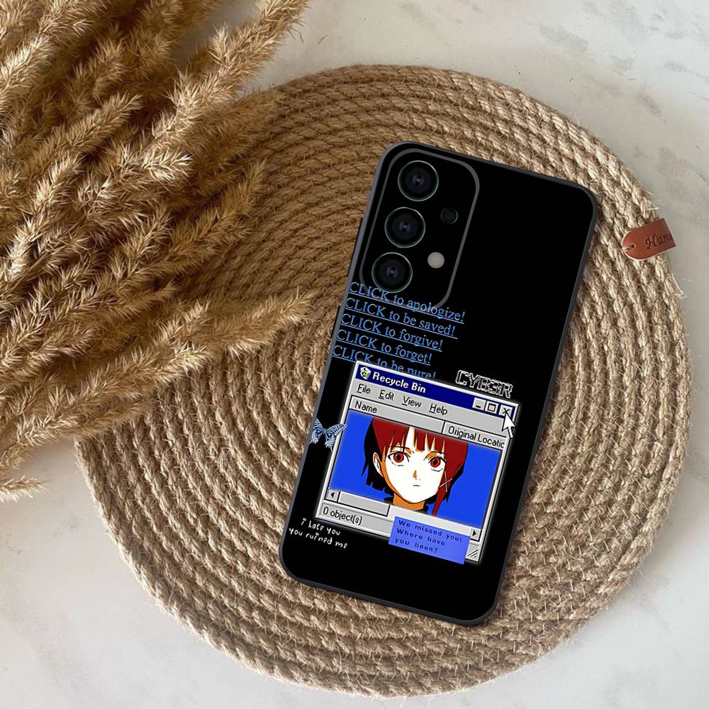Anime Serial Experiments L-Lain Phone Case For Samsung S25,S26,S24,S21,S22,S23,S30,Ultra,S20,Plus,Fe,Lite,5G Black Cover