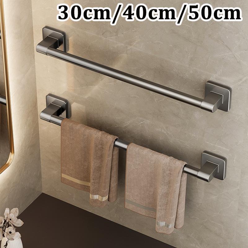 Towel Holder Space Aluminum No Drilling Bathroom Towel Organizers Self-adhesive Towel Bar Bathroom Shelves Hand Towel Bar