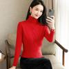Women's Turtleneck Sweater Autumn Winter Short Solid Color Elastic Knitted Top Slim Fit Pullover Knitted Sweater.