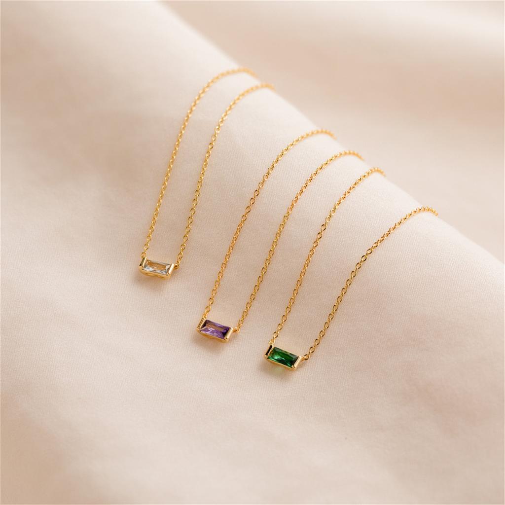 Stainless Steel December Birthstone Necklace 12 Birthstone Pendant Women's Collarbone Chain Necklace