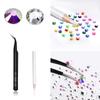 AB Crystal Nail Art Rhinestones Kit With Glue Multi-Shape FlatBack Shiny Nail Jewels for Nail Art DIY Crafts