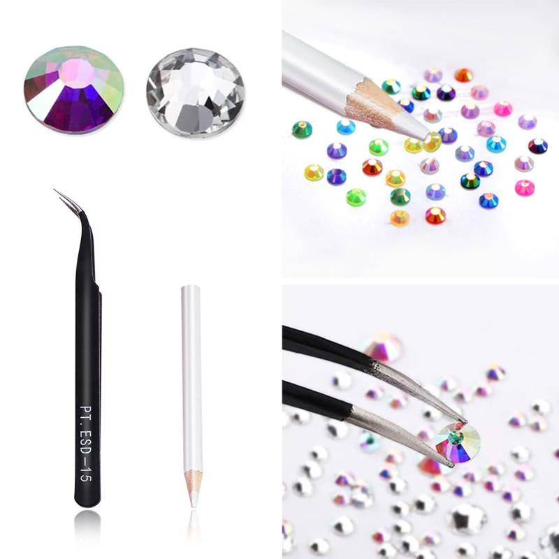 AB Crystal Nail Art Rhinestones Kit With Glue Multi-Shape FlatBack Shiny Nail Jewels for Nail Art DIY Crafts