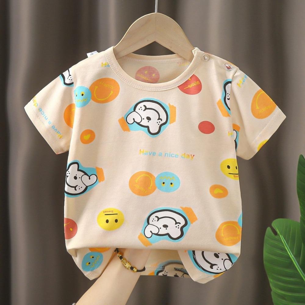 Summer boys and girls short sleeved cute printed loose T-shirt
