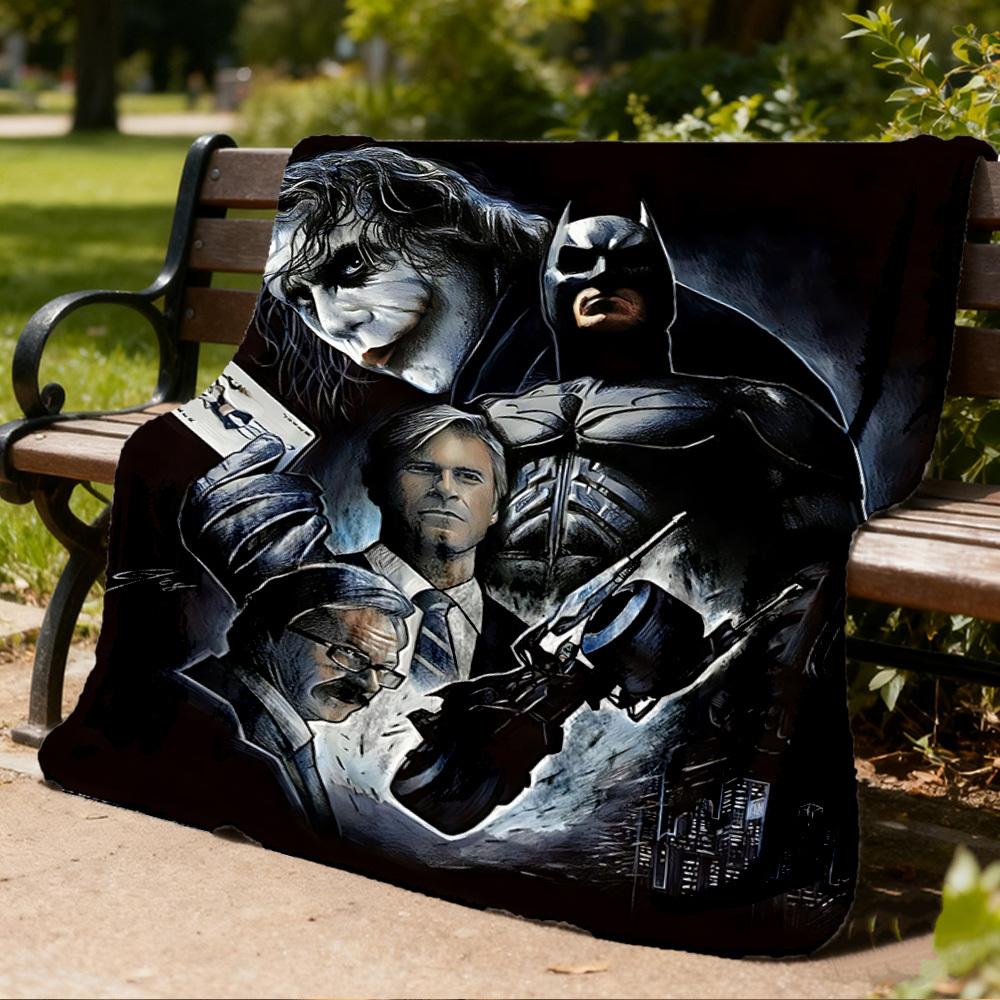 1pc Batman, Joker Outdoor Flannel Throw Blanket Soft, Lightweight & Warm for Sofa, Office
