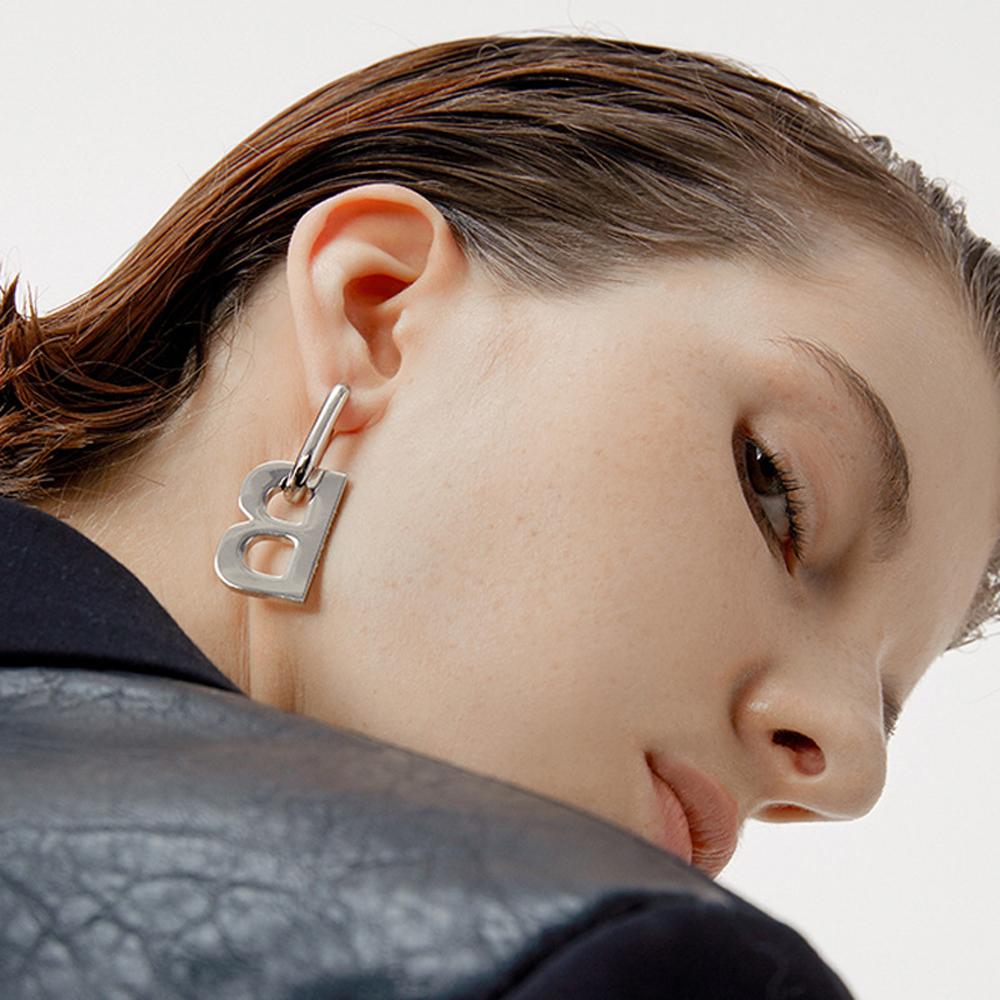 Gifts Party Gold Silver Color Jewelry Hoop Earrings Letter B Design Drop Dangle Earrings Removable