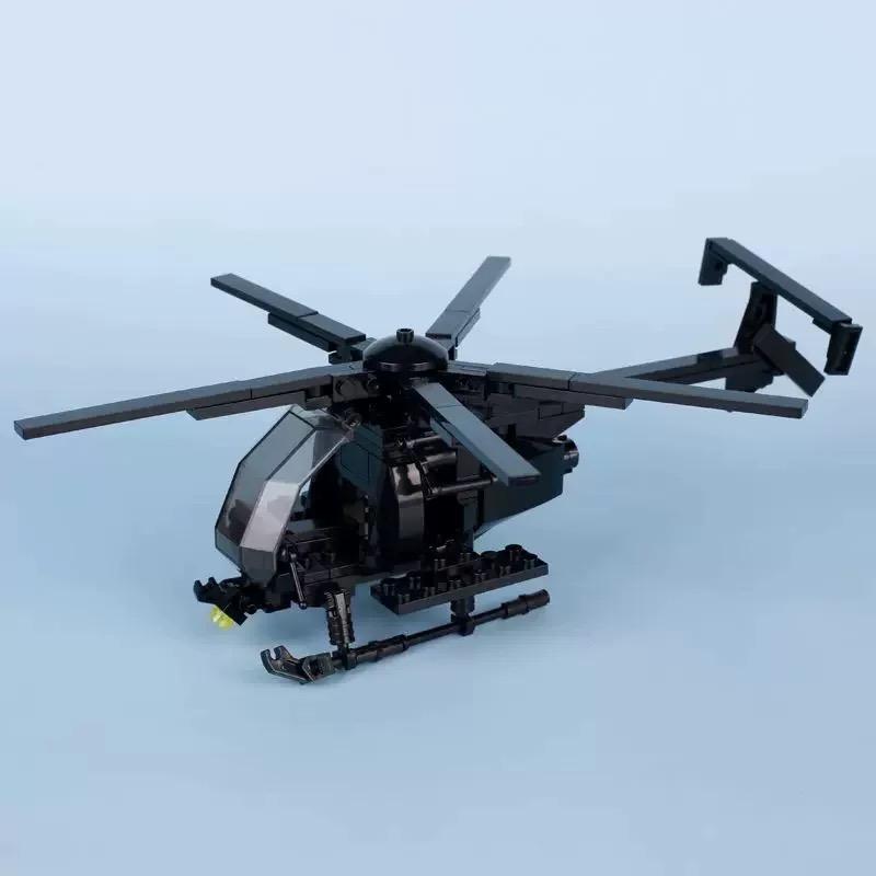Little Bird Helicopter AH-6 MH-6 Aircraft Assembly Model MOC Building Block Toy Military Series Display Piece Children's Gift