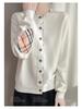 Women's Round Neck Long Sleeve Patchwork Cardigan – New Autumn/Winter Loose Knitted Sweater Coat