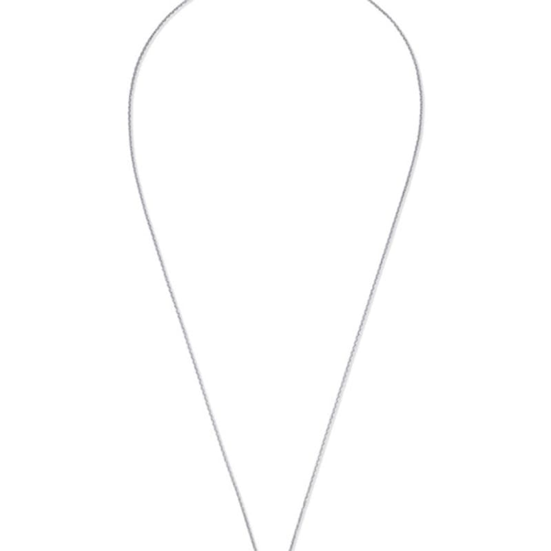 NORMALLEE [Bílé zlato] Základní kubický náhrdelník (L)