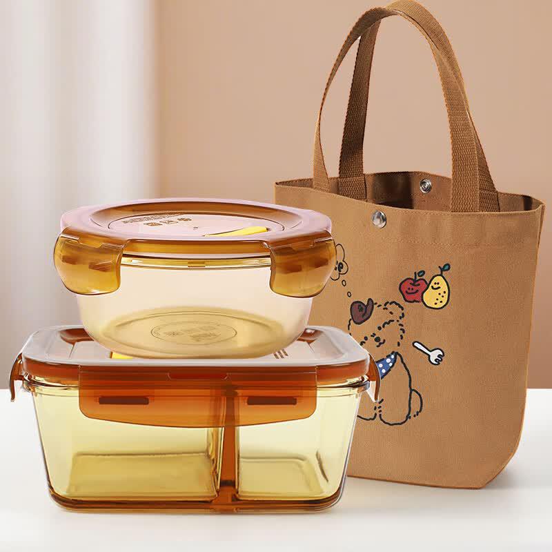 Demas Heat-Resistant Glass Food Storage Lunch Box Set