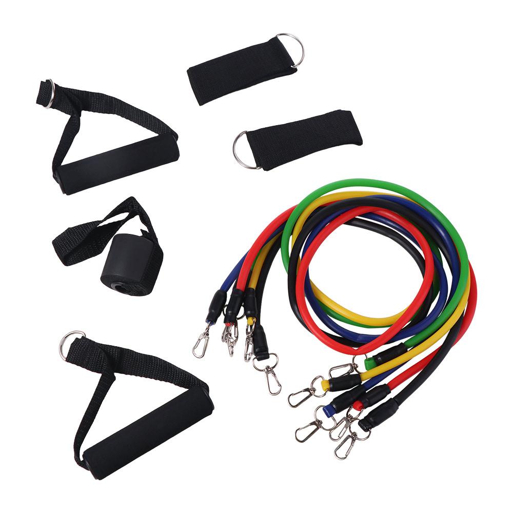 11Pcs/Set Durable TPE Tension Rope Set Portable Pull Rope Set Resistance Band Set  Fitness Equipment