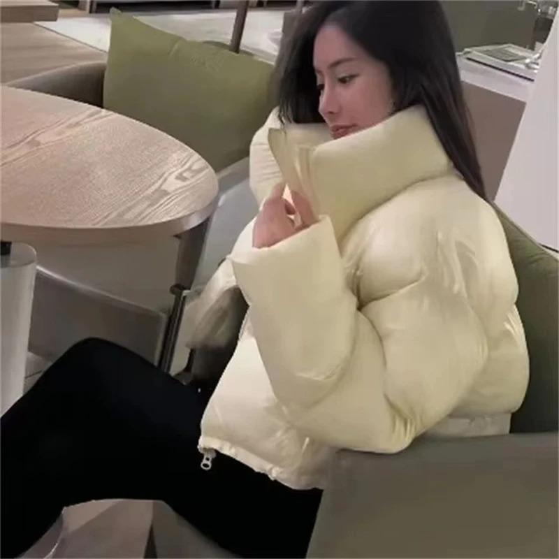 Parka Invernali da Donna Streetwear Spesso All-Match Giacca in Piuma da Donna Comodo Semplice Corto Caldo Cappotto