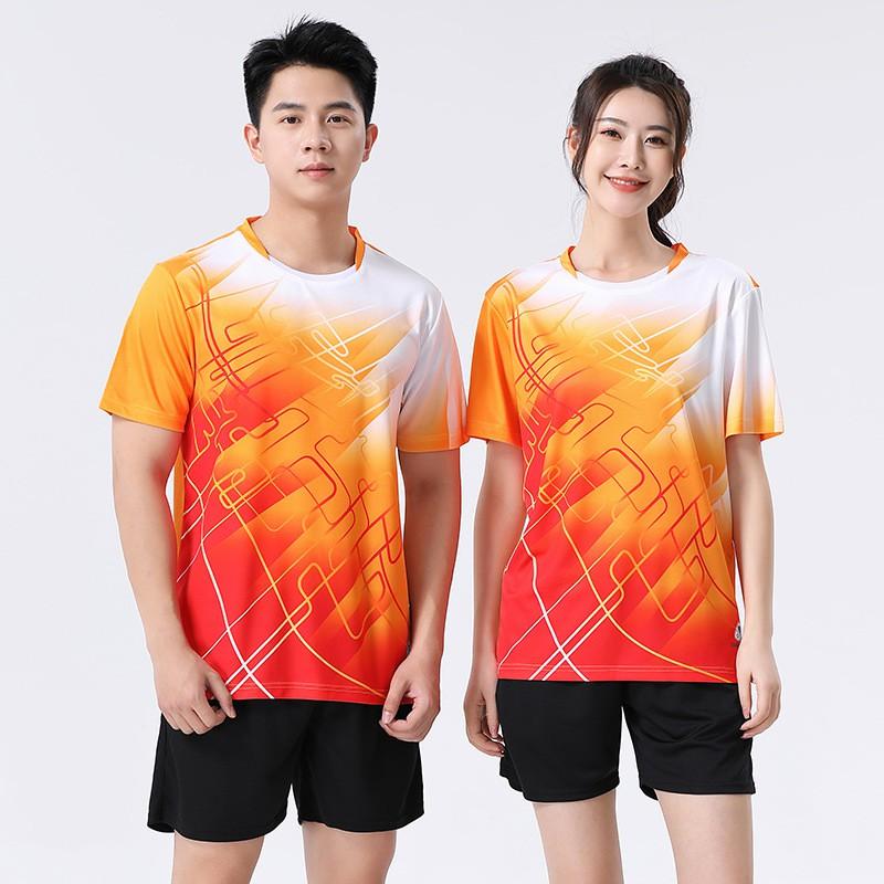 Unisex Quick-Dry Sport Set Running Tennis Volleyball Training Competition Soft Breathable Short Sleeve Athletic Outfit