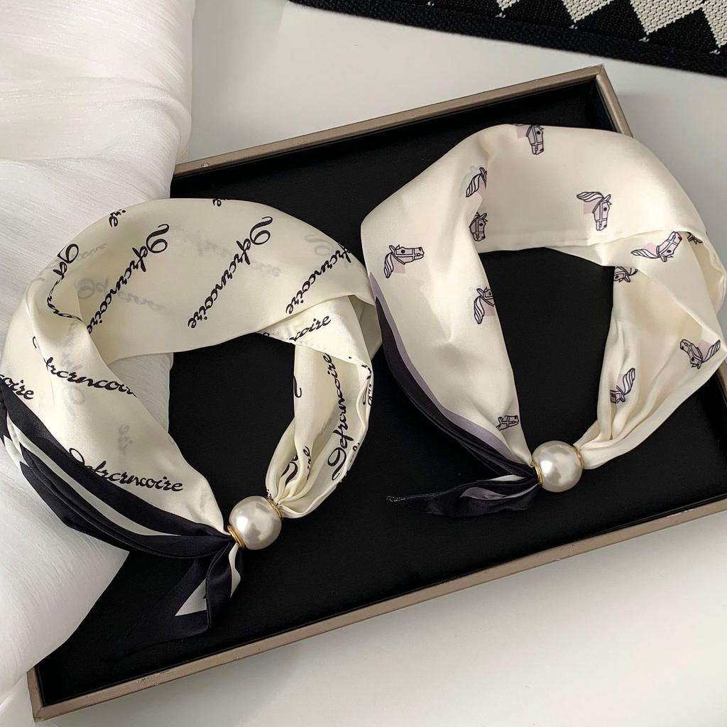 Französisch- Luxuriöse Perlenkette mit Magnet für Damen, Leichte Vielseitige Bandana, Täglich Party Urlaub