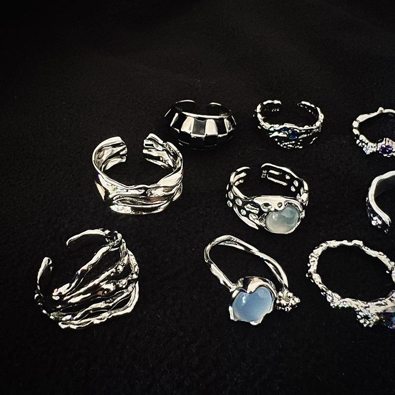 Nische Design Sinn Kalter Wind Hoher Sinn Unregelmäßig Schlicht Zirkon Persönlichkeit Damen Offener Zeigefingerring