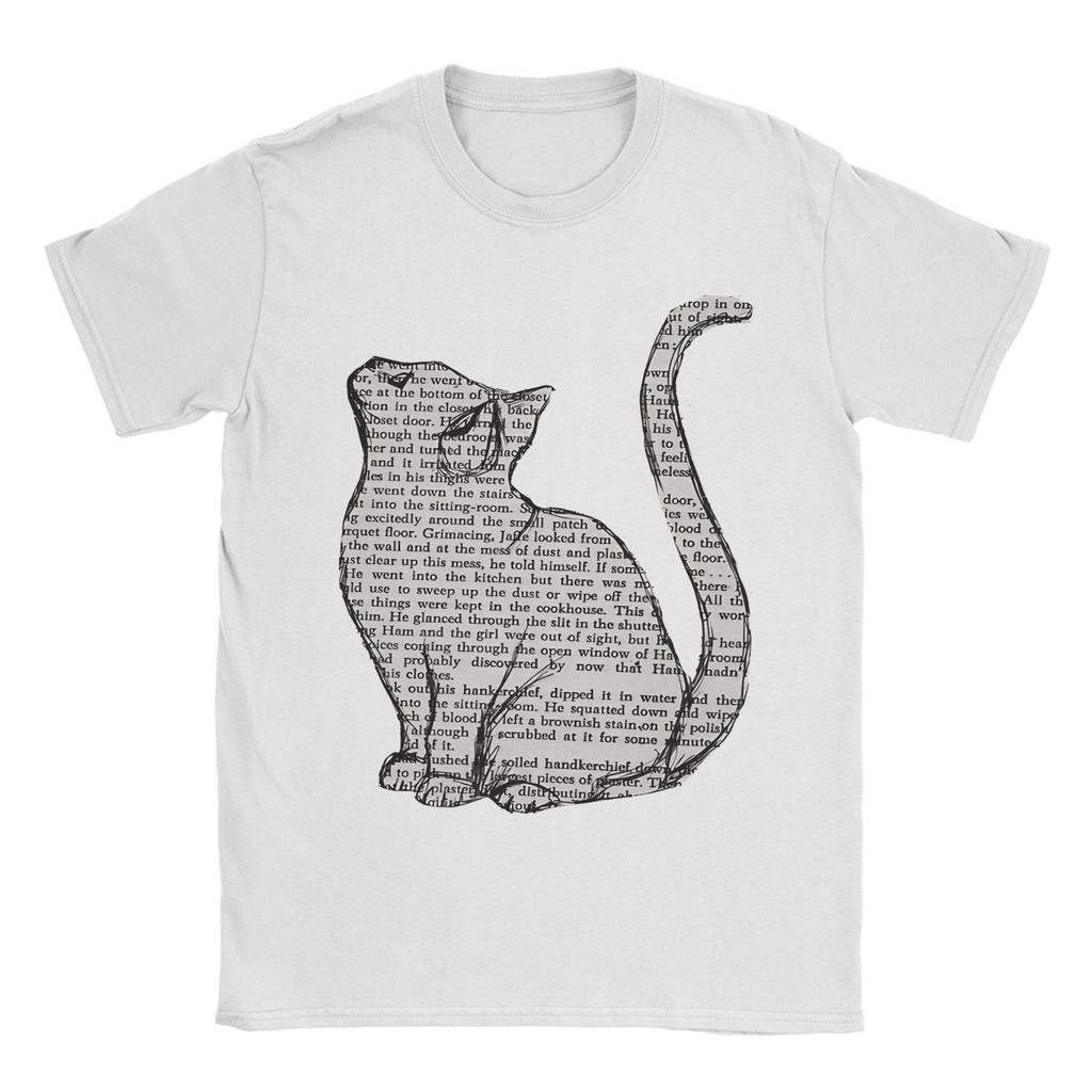 books and cats and books and cats T Shirt Beach Trendy Cool T Shirts Unisexs Cotton Crewneck Clothes Short Sleeve YK Retro Tops