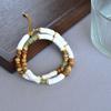 Niche Design Retro Literary Exaggeration White Shell Real Stone Splicing Beaded Holiday Style Necklace Female