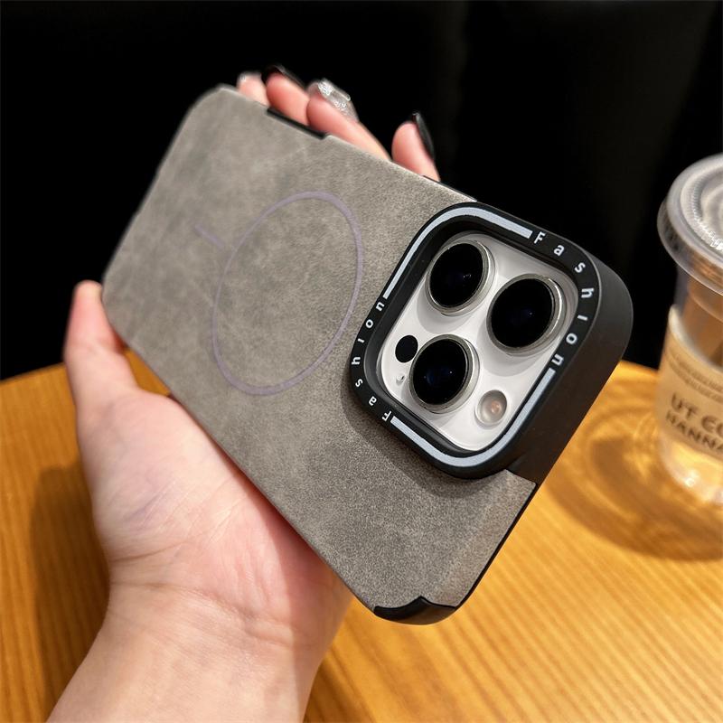 For Magsafe Luxury Leather Hybrid Shockproof Cases For iPhone 11 12 13 14 15 16 Pro Max 16 Plus Magnetic Wireless Charging Cover