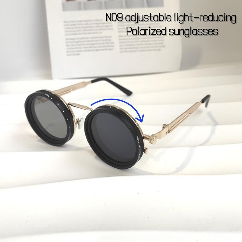 Personalized Polarized Sunglasses ND9 Adjustable Light-reducing Glasses Retro Luxury Driving Fishing UV Resistant Men Women