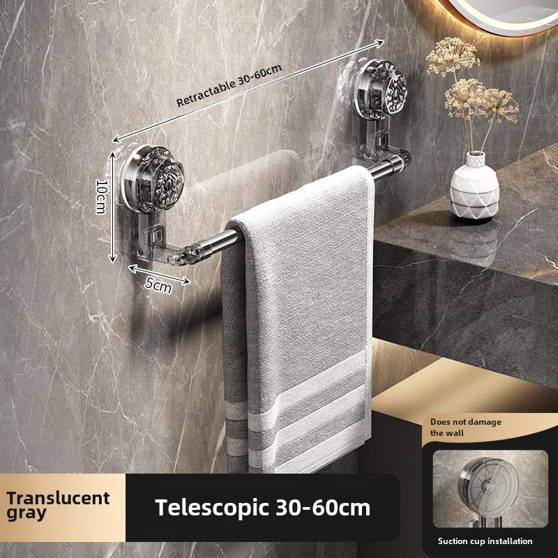 Suction Cup Wall Towel Rack Bathroom Storage Rack No Drilling Bathroom Horizontal Bar Towel Rack Kitchen Bathroom Accessorie