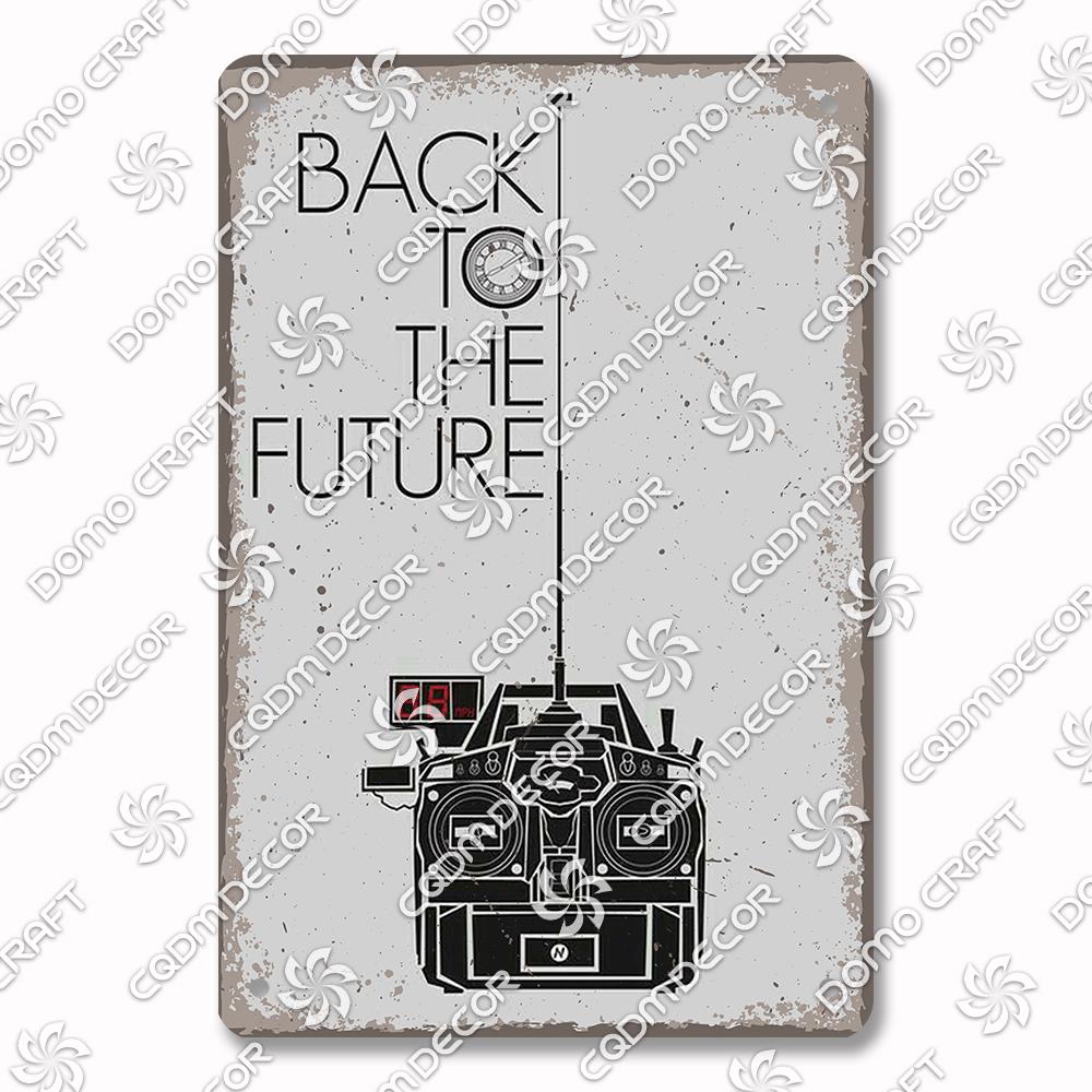 Classic Science Fiction Film Metal Tin Sign, Back to the Future Movie Poster Metal Plates, Cinema Club Cafe Bar Home Wall Decor