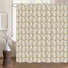 Elegant Nordic Ginkgo Leaf Shower Curtain, High-End Washable Polyester, Hooks Included, Knit Fabric, Machine Washable