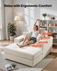Chaise Lounge Chair, 1115 mm Boneless Modular Chaise Lounge Indoor, Oversized Corduroy Reading Chair with Throw Pillows & Armrests, Deep Seat Sofa
