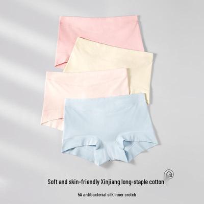 Women's Mid-Rise Tummy-Control Cotton Briefs with Silk Crotch and Antibacterial Seamless Design