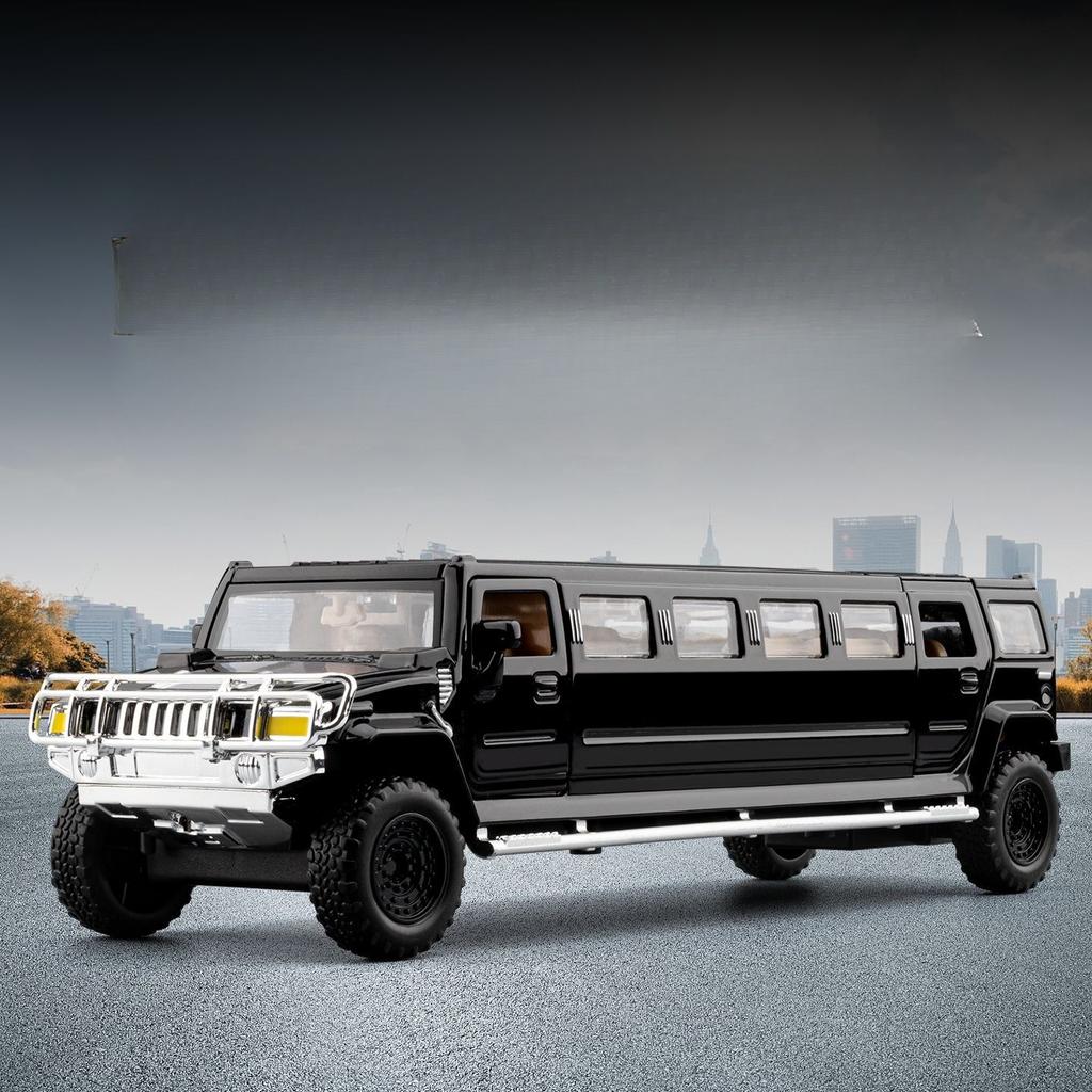 1:32 Lengthened Car Simulation Alloy Car Model Sound and Light Pull Back Toy Car Ornament Wholesale