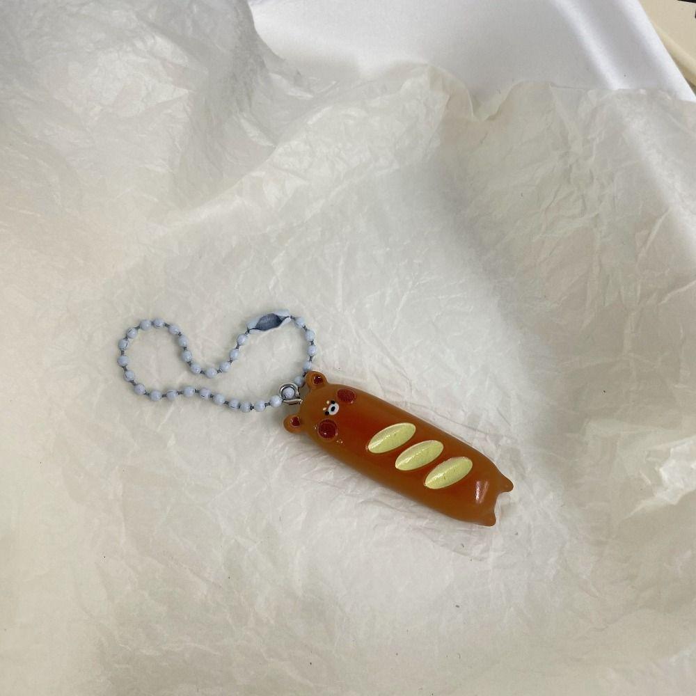 

Брелок в виде французского хлеба в виде медведя, щенка, кулона, кота, сумки, подвески, котенка, кролика, собаки, смолы, креативный брелок для рюкзака, декор