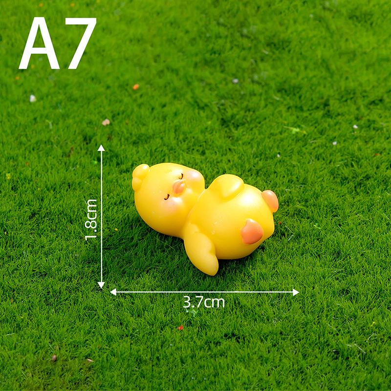 Figurines Miniatures Cute White Yellow Duck Animal Micro Landscape Ornaments For Home Decorations Room Decor Accessories