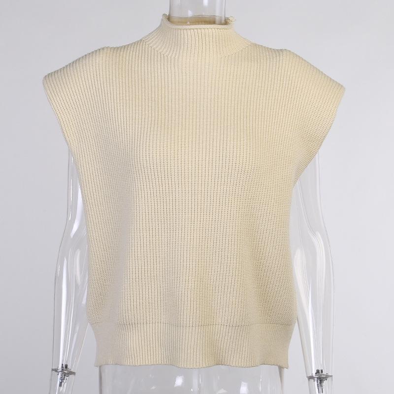 Jeseň a Zima Pevný Šik Pletený Sveter Dámsky Ležérny Rolák Krátky Rukáv Svetre Topy pre Ženy Módne Elegantné Vintage Dámske Pleteniny 25172