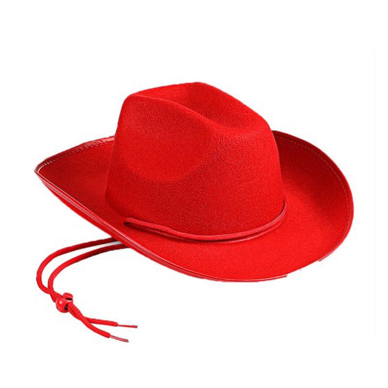 Cowboy Hat Christmas Stage Carnival Party Pink Fluorescent Colorful Cowboy Hat Compound Laser Hat Western Style Illusion