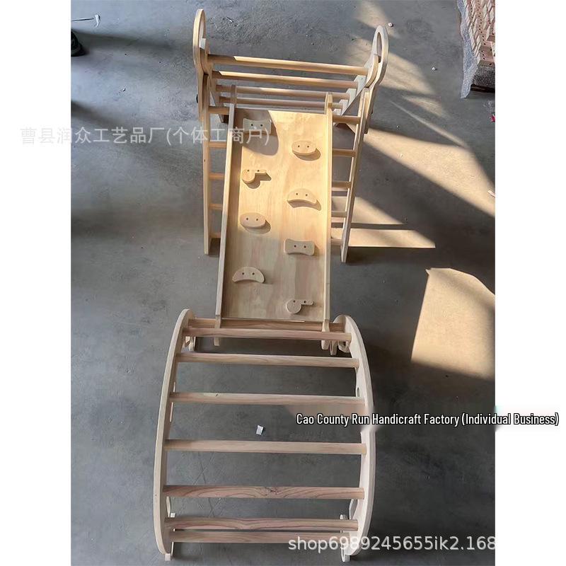 Wooden Indoor Climbing Frame & Slide Set for Toddlers and Children