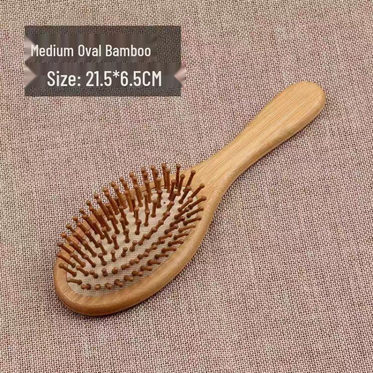 Wooden Scalp Massage Comb: Air Cushion Smoothing Comb for Long, Curly Hair