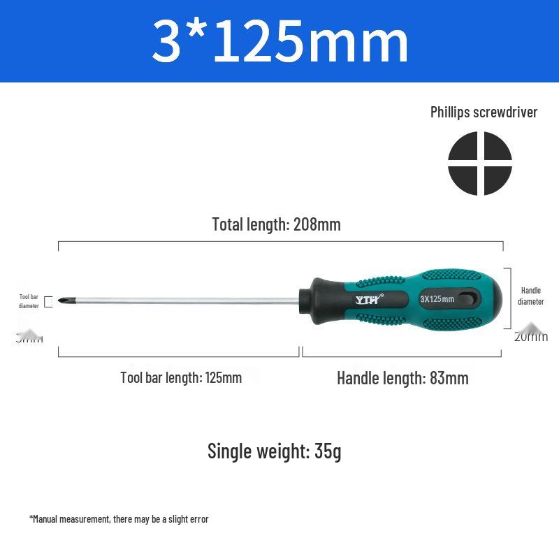 Heavy-Duty Screwdriver Set: Phillips & Flathead, Dual-Use Specialty Tool with Two-Color Handle
