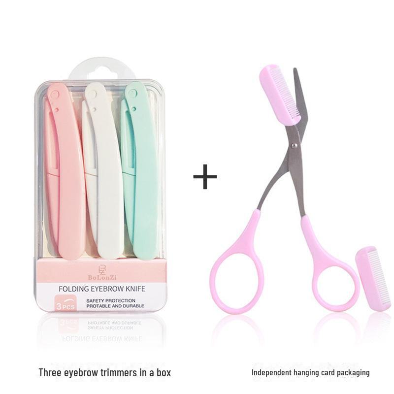 Advanced Anti-Scratch Eyebrow Trimmer & Shaving Tool Set for Beginners